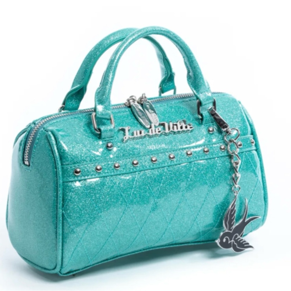 nwt lux de ville mini tote in mermaid sparkle